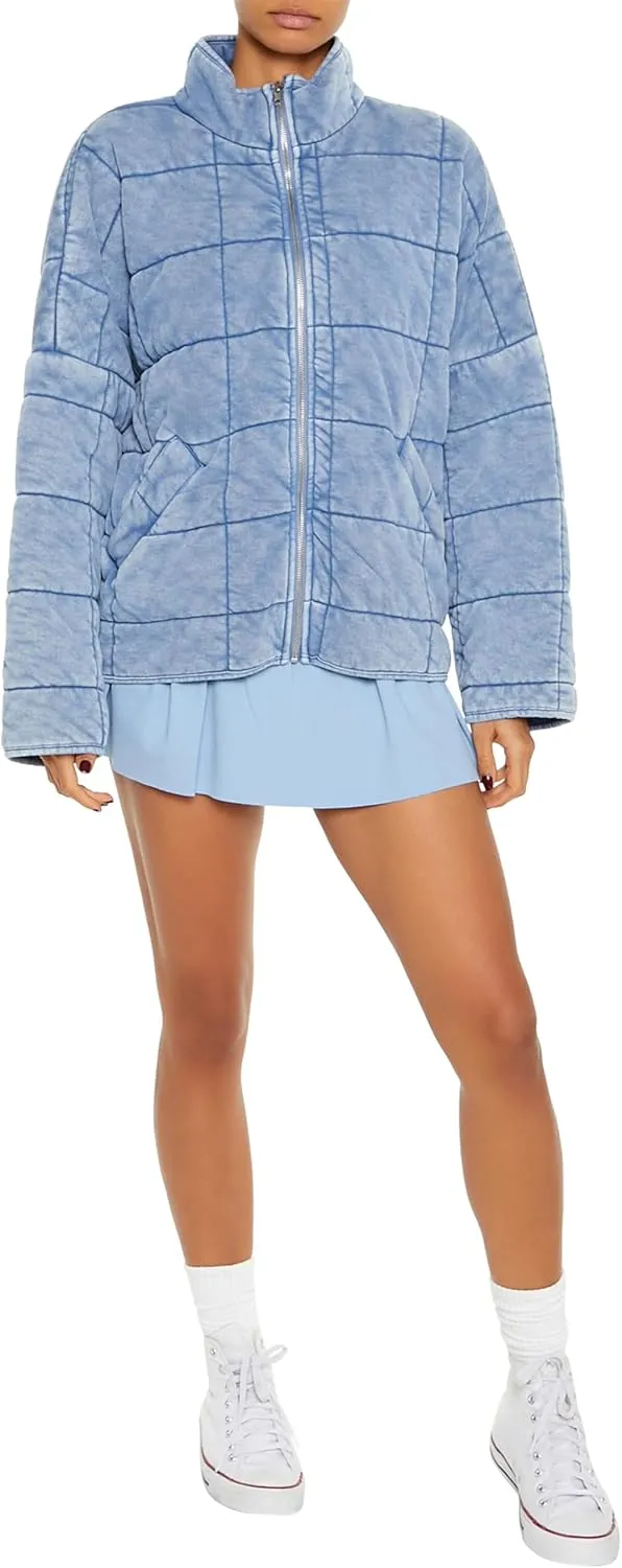 Forever 21 Women's Quilted Zip-up Jacket