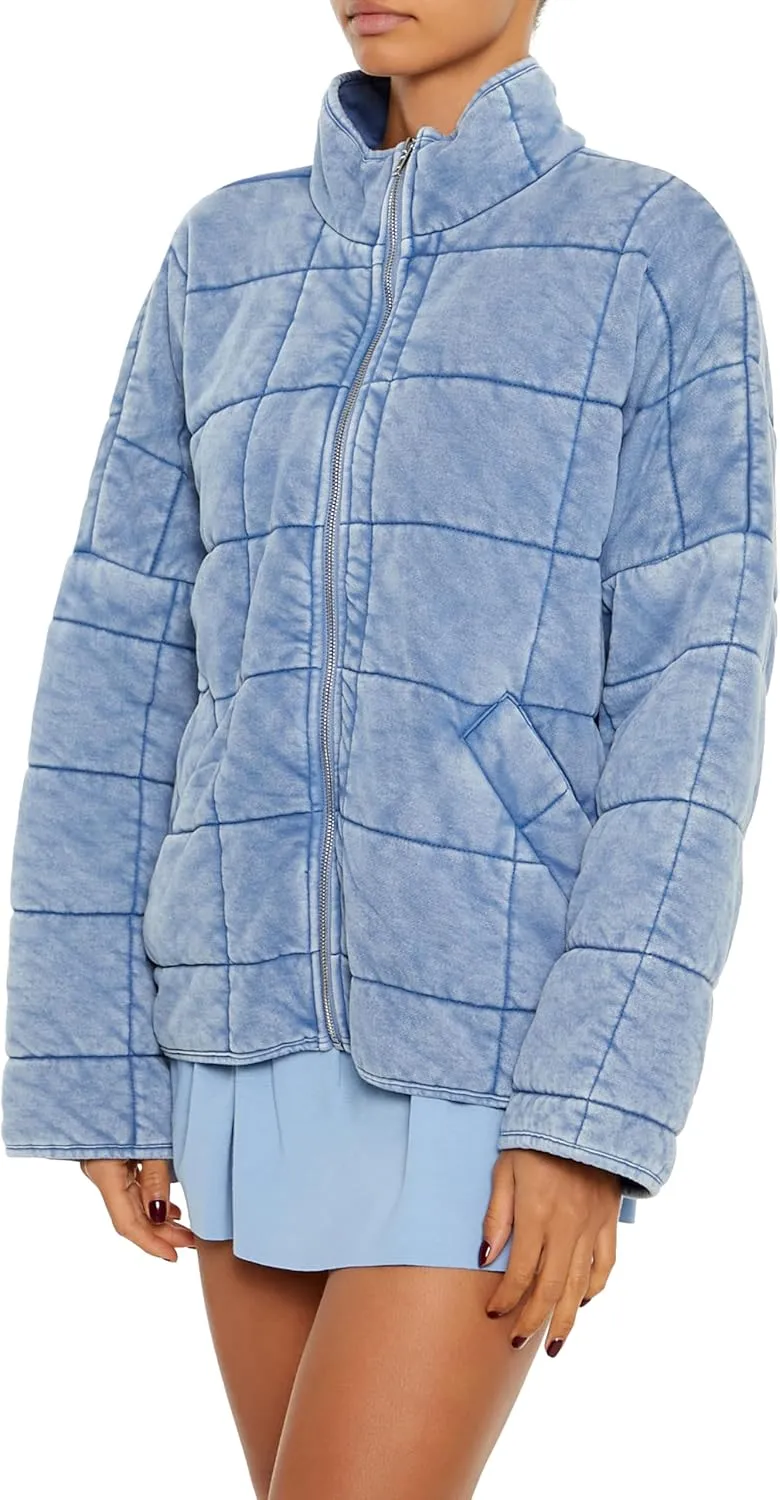 Forever 21 Women's Quilted Zip-up Jacket