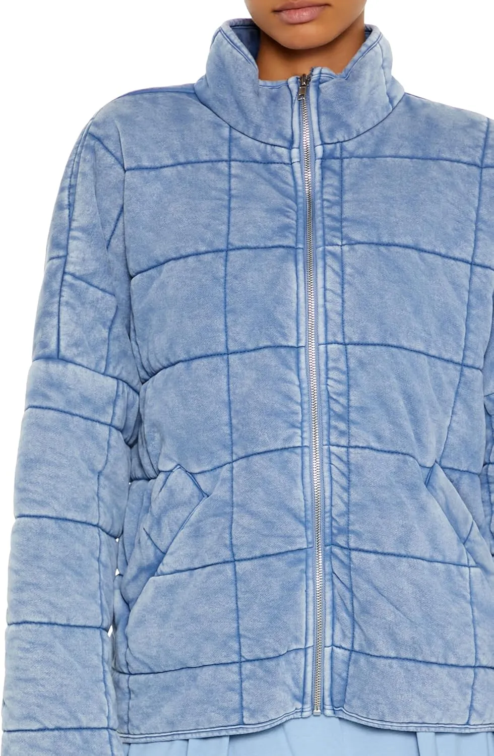 Forever 21 Women's Quilted Zip-up Jacket