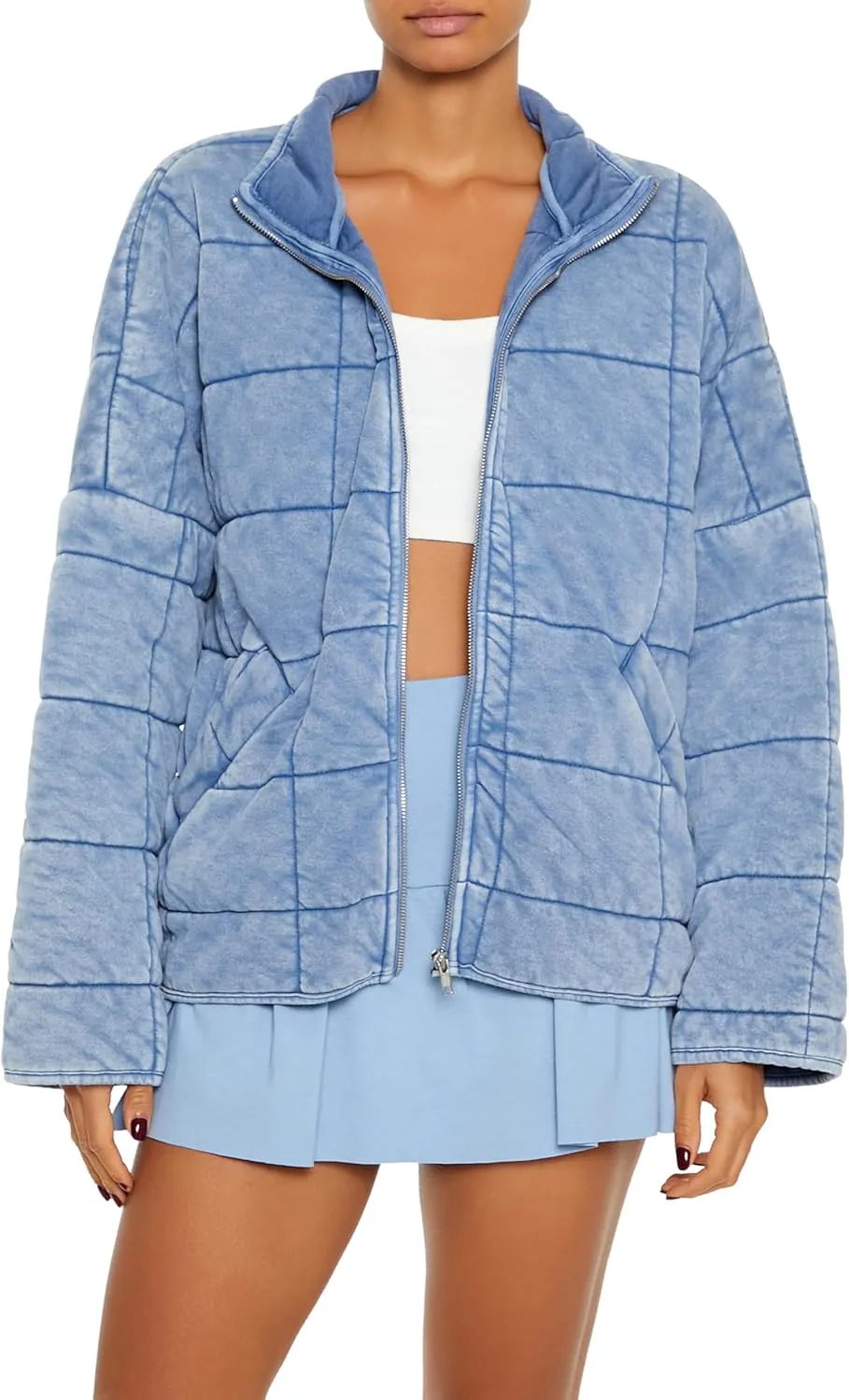 Forever 21 Women's Quilted Zip-up Jacket