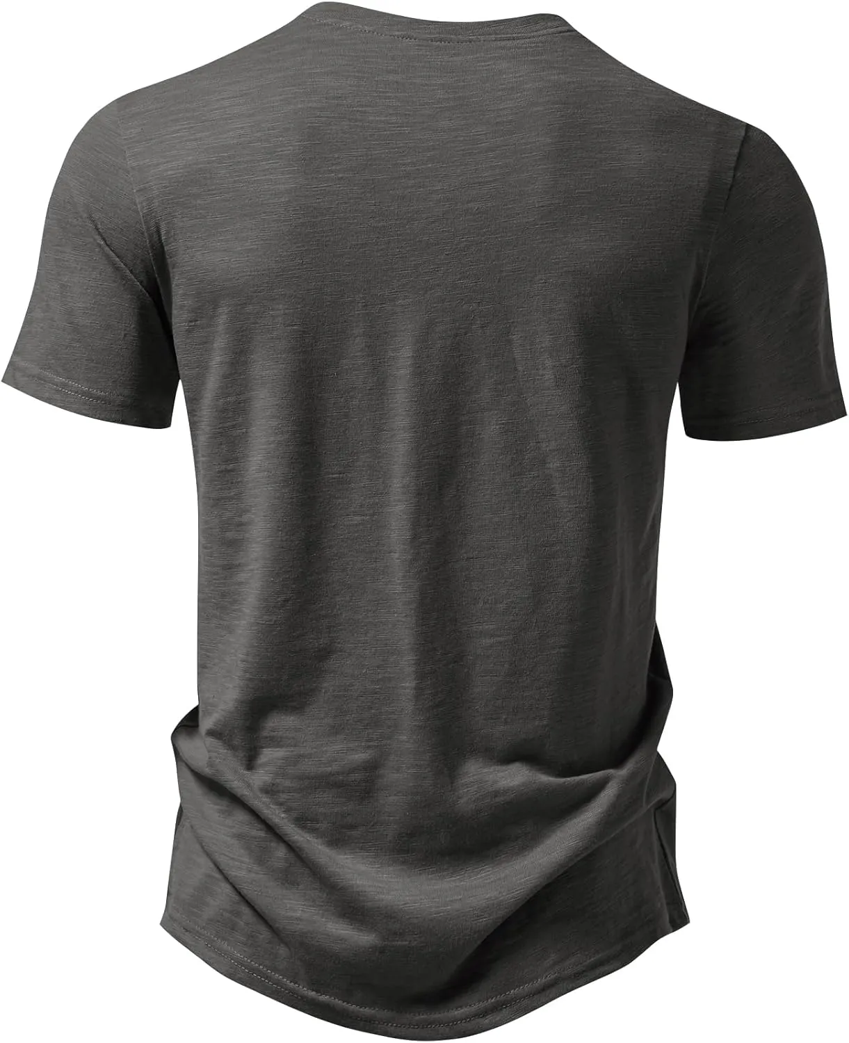 Men's Stretchy Short Sleeve Henley T-Shirt Casual Cotton 2 Buttons Notch Neck Tee Shirts