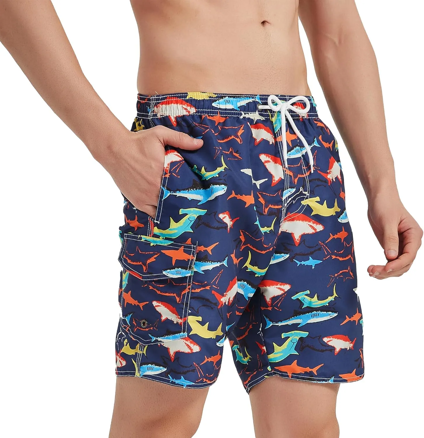 Mens Swim Trunks Swim Shorts Swimwear Quick Dry 7???? Swimming Trunks with Mesh Lining