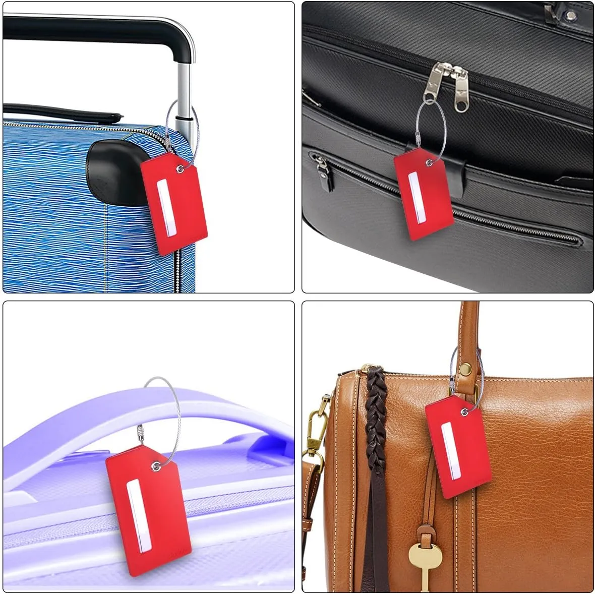 Silicone Luggage Tag with Name ID Card Perfect to Quickly Spot Luggage Suitcase