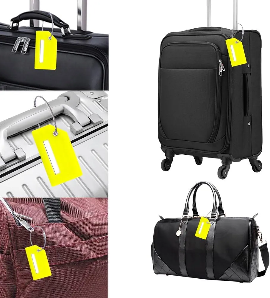 Silicone Luggage Tag with Name ID Card Perfect to Quickly Spot Luggage Suitcase