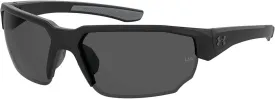 Under Armour Blitzing Wrap Around Sunglasses, Men's Sunglasses with Non-Slip Temples, Auto-Lock Hinges & Microfiber Pouch